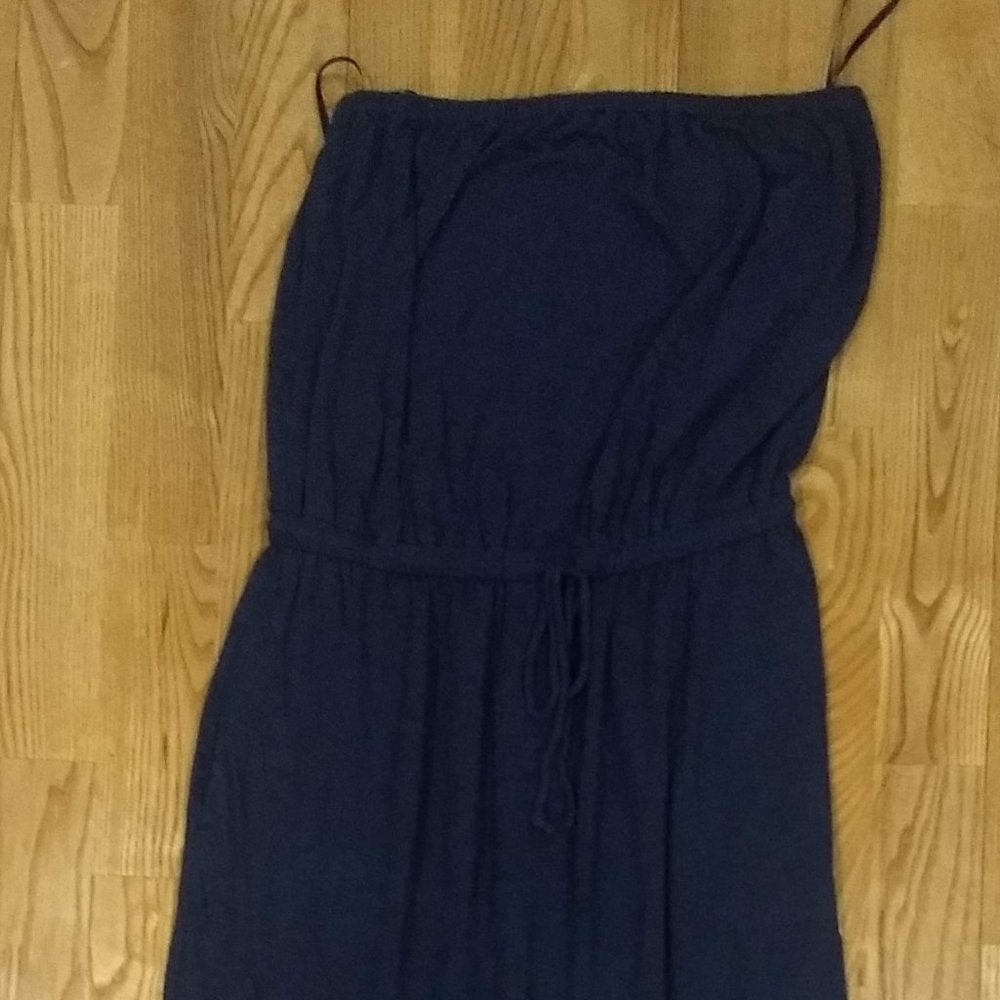 Women's JCrew Heathered Blue Strapless Dre…